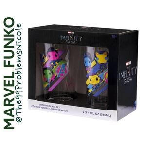 Funko Marvel Women Neon Drinking Glass Set 2pk 12 fl oz